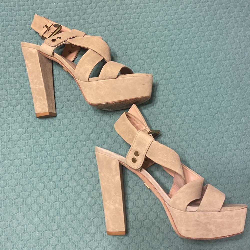 Pour La Victoire Nealla Nubuck Leather Platform Heel - Picture 6 of 12